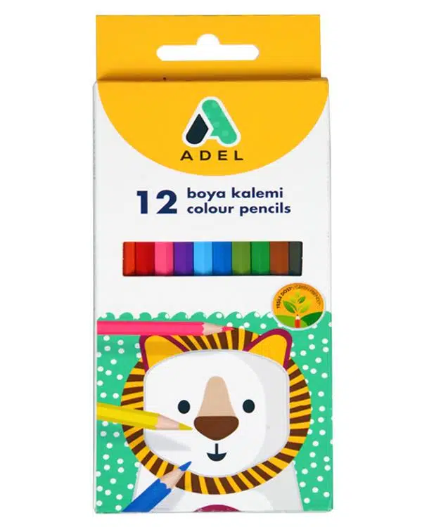 ADEL KURU BOYA KALEMİ 12 RENK TAM BOY