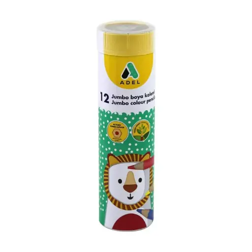 [63] ADEL JUMBO HEXA BOYA KALEM TAM BOY 12 RENK TÜP