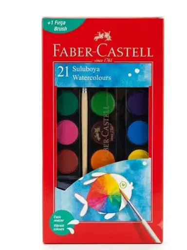 [63] FABER CASTELL SULUBOYA BÜYÜK BOY 21 RENK